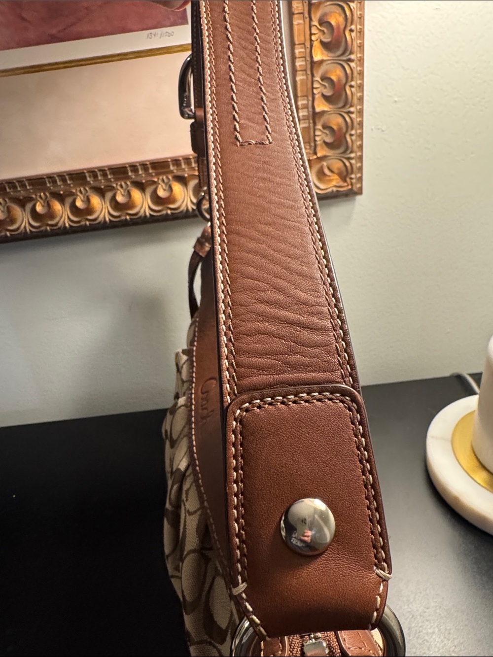 Coach Brown Signature Canvas Shoulder Bag - Picture 3 of 5